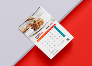 Free Monthly Wall Calendar Mockup - Graphic Google - Tasty Graphic Designs Collection