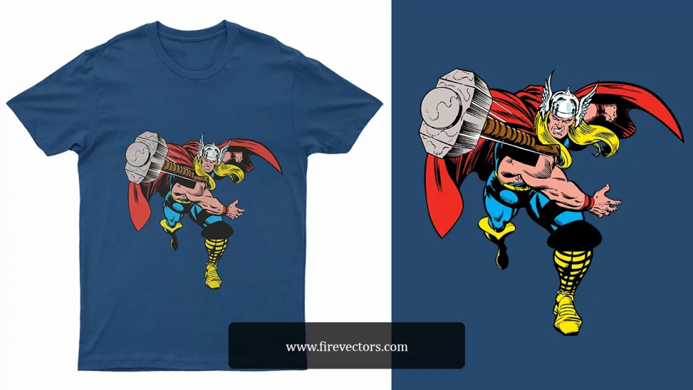 The Mighty Thor T-Shirt Design Vector Free Download