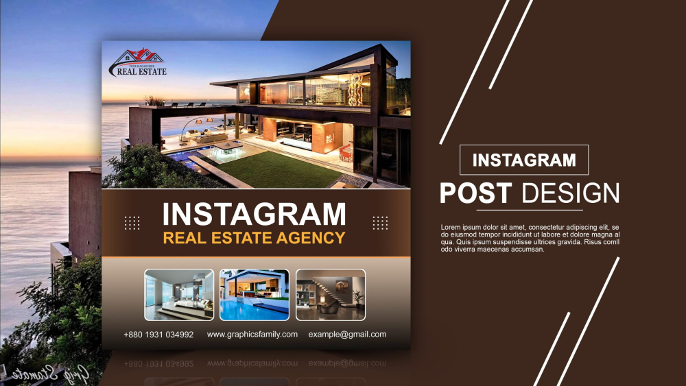 Free Instagram Post Design for Real Estate Agency