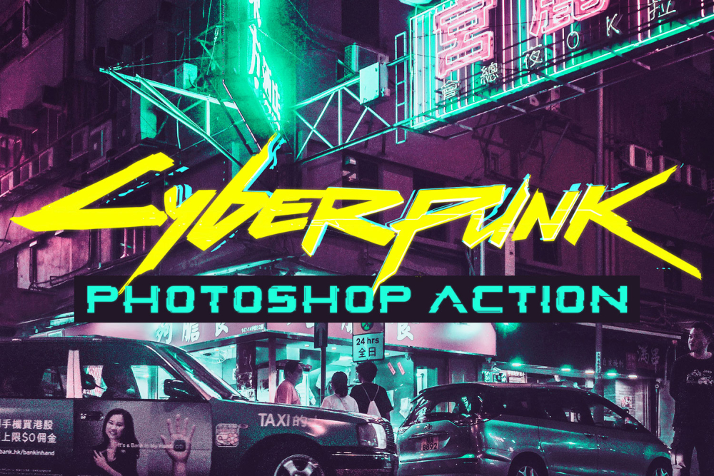 Free Cyberpunk Photoshop Action | Hyperpix