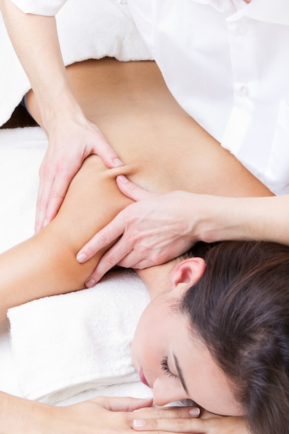 massage close lying health womans