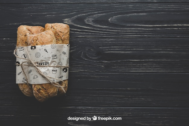 Bread mockup with copyspace