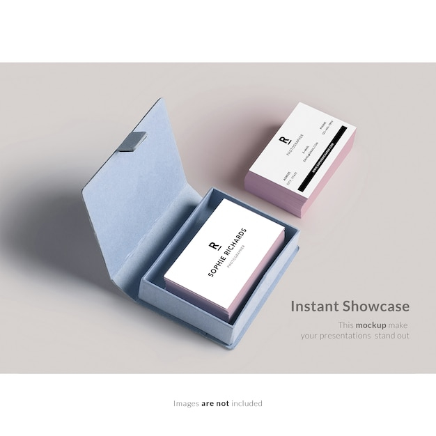 Business card with box mock up