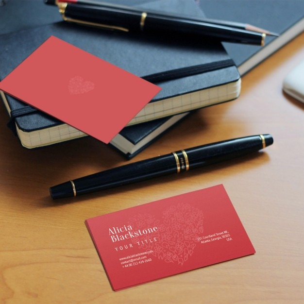 Red business card