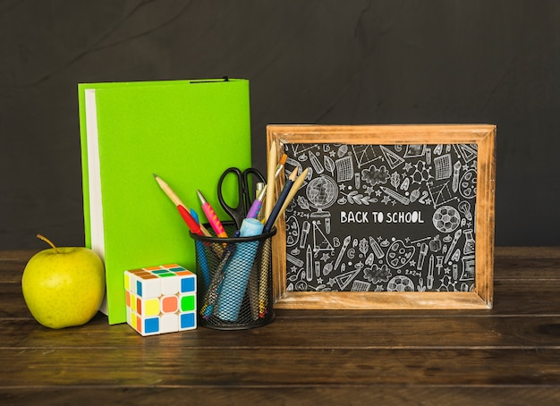 Slate mockup with back to school concept