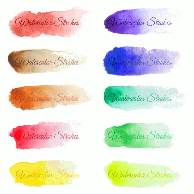 8 watercolor brushstrokes