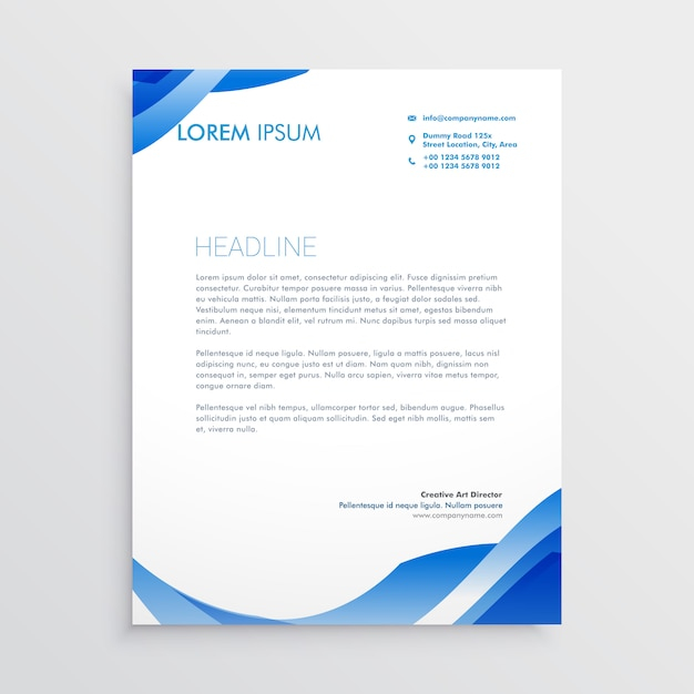 abstract blue business letterhead template
