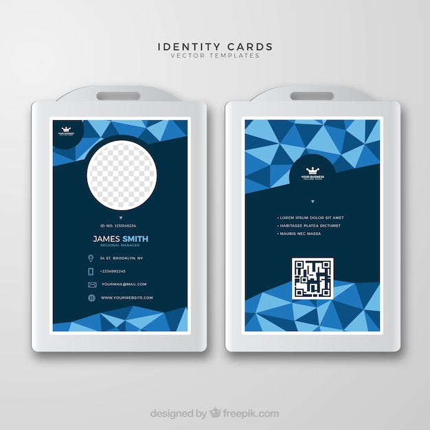 Abstract id card template with geometric style