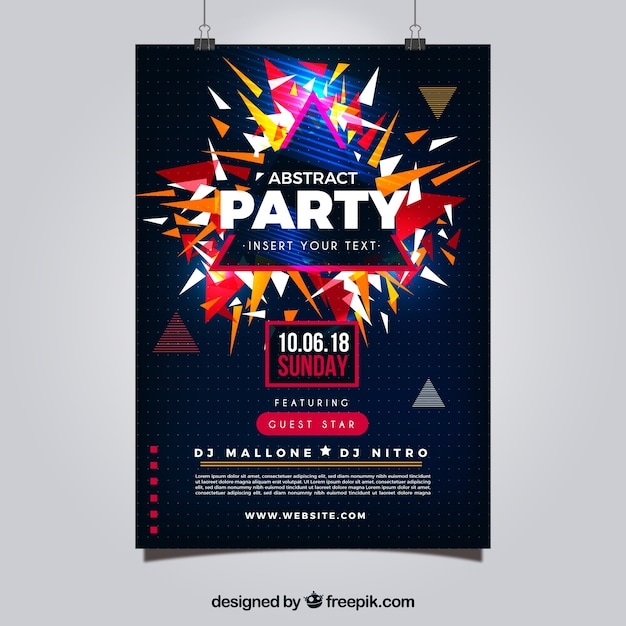 Abstract party poster with geometric style