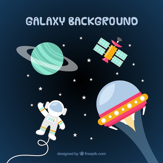 Astronaut background in the galaxy
