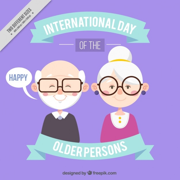 Background of happy grandparents with glasses