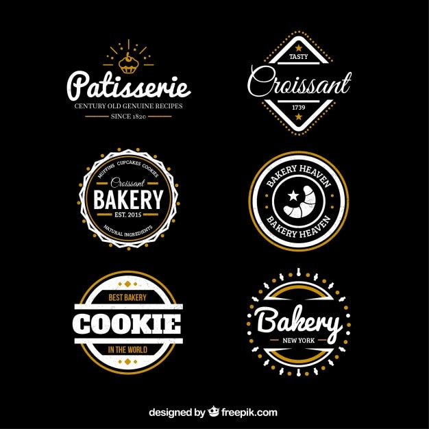Bakery badges in retro style