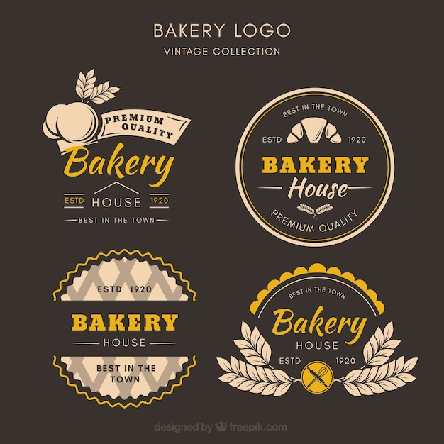 Bakery logos collection in vintage style