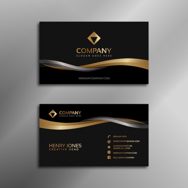 Black and gold business card