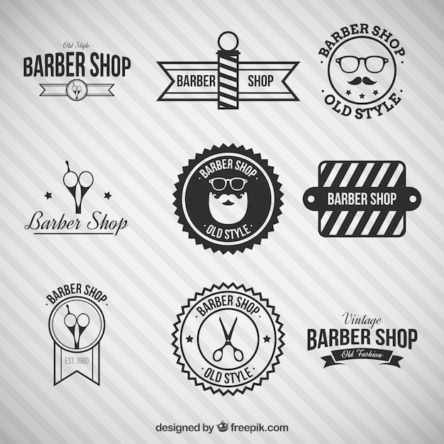 Black barber shop logos