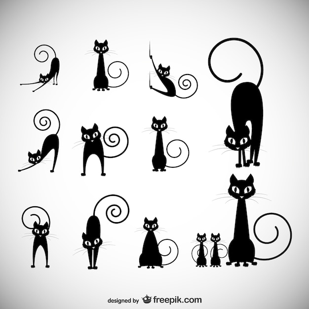 Black cat silhouettes