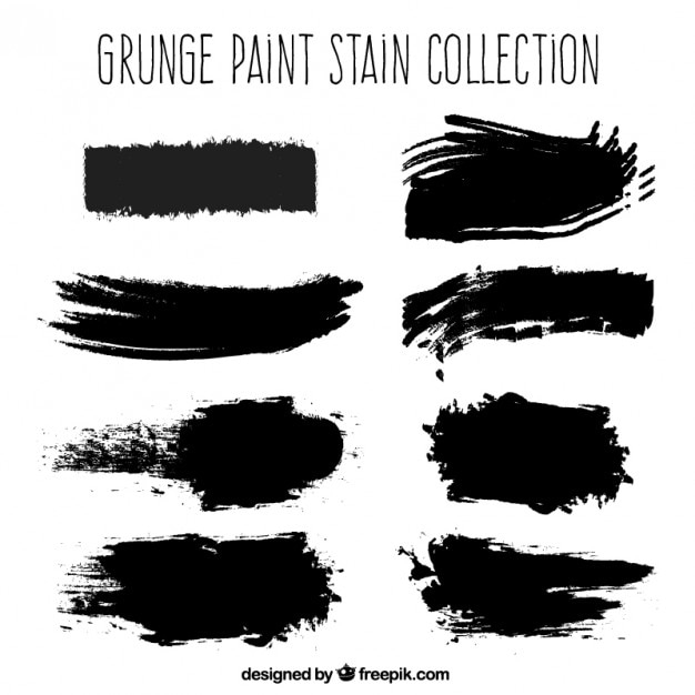 Black grunge paint stains