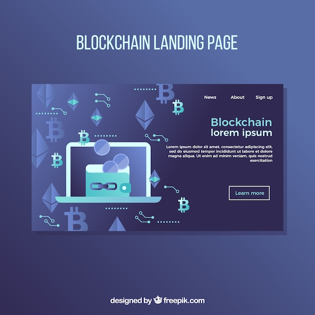 Blockchain concept for landing page
