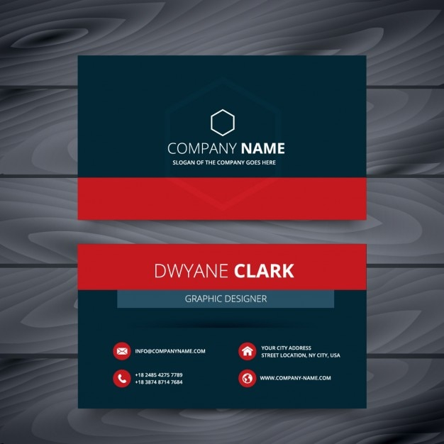 Blue and red modern business card