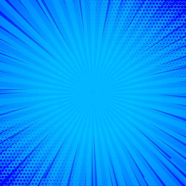 blue comic background with lines and halftone