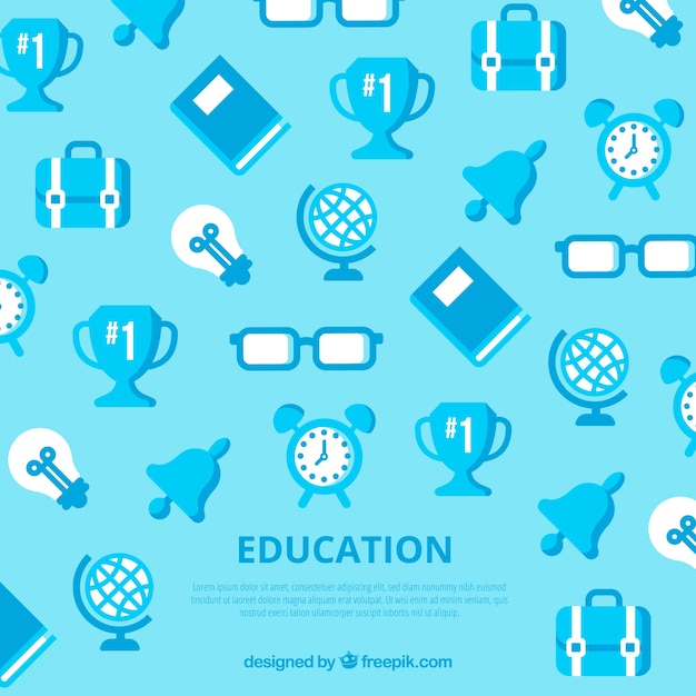 Blue education elements background