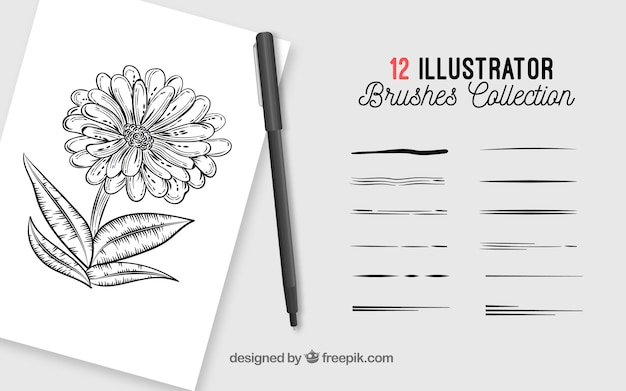 Brushes collection for illustration