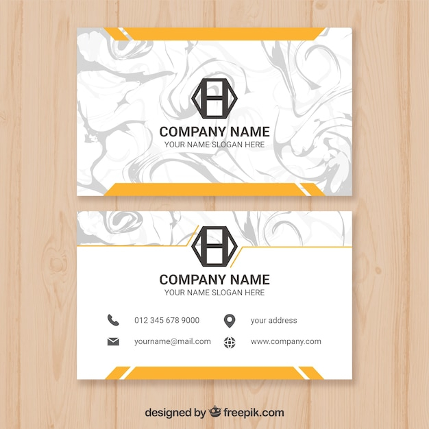 Business cards with marble texture