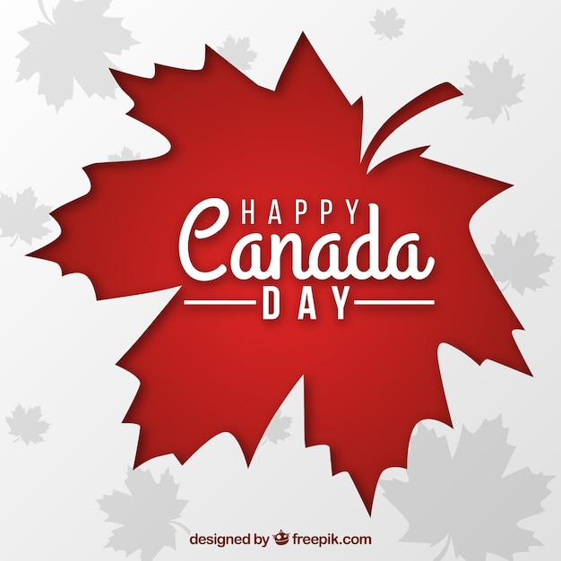 Canada day background with red leaf