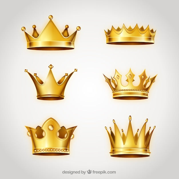 Collection of golden crowns
