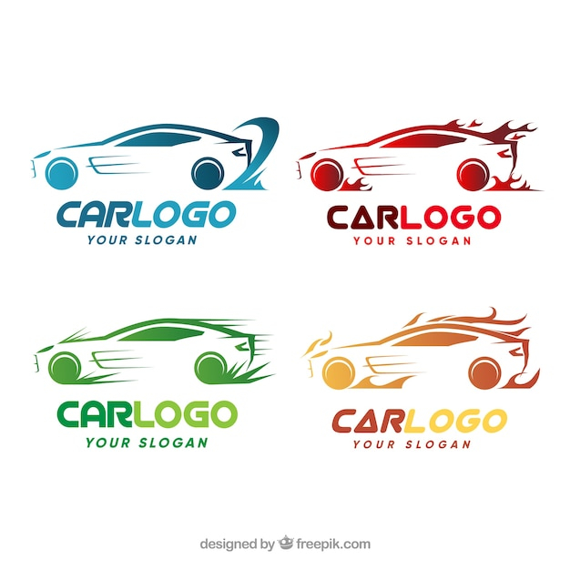 Colorful car logo pack