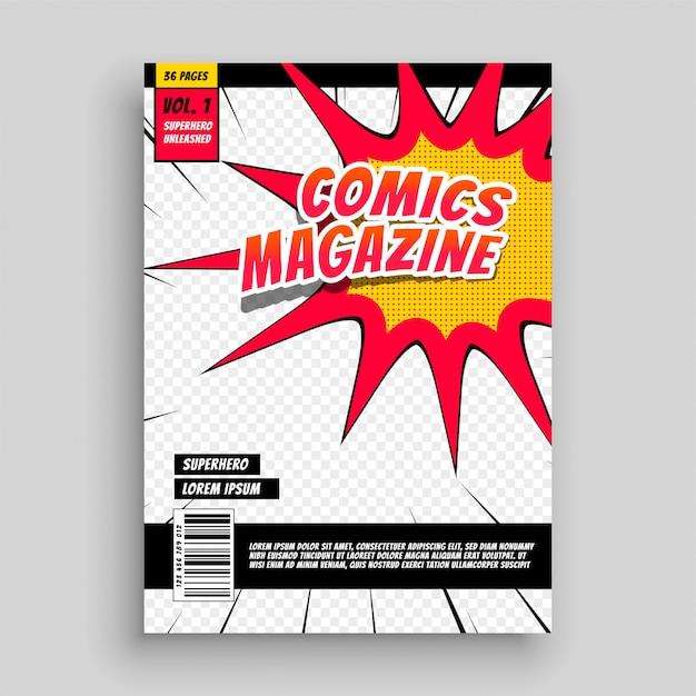 comic magazine book cover template