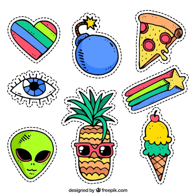 Comic stickers with funny style