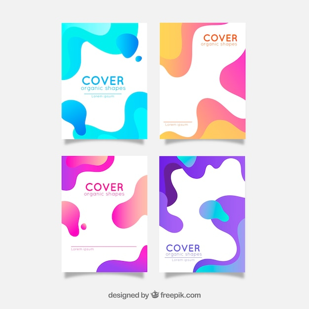 Cover collection of four with wavy shapes