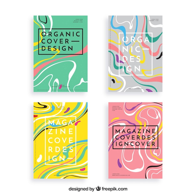 Cover template collection with organic shapes