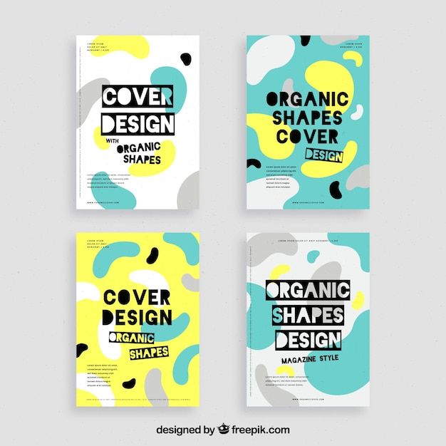 Cover template collection with organic shapes