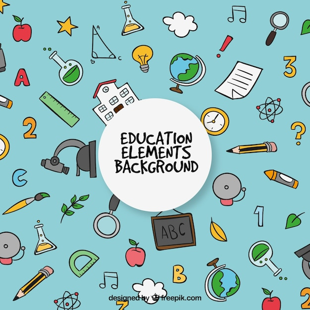 Creative education background with elements