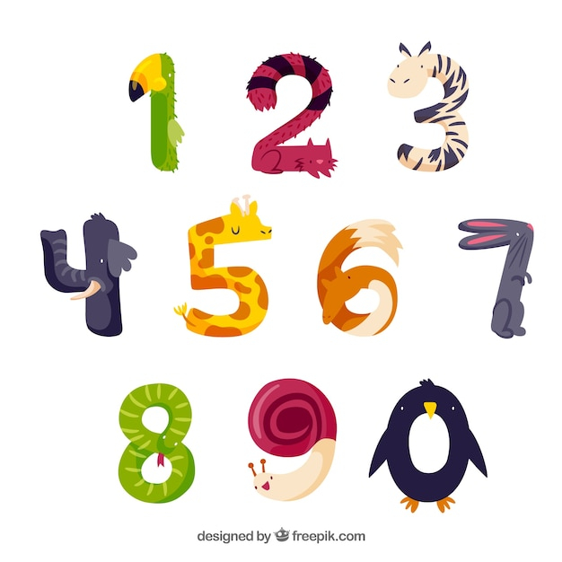 Cute animal number collection