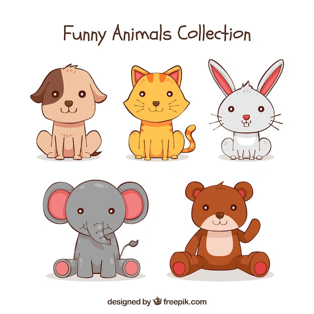 Cute collection of hand drawn animals