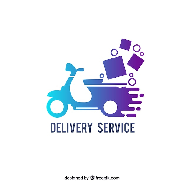 Delivery logo template with gradient effect