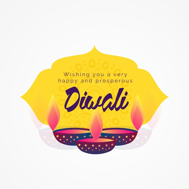 diwali wishes greeting card design with diya