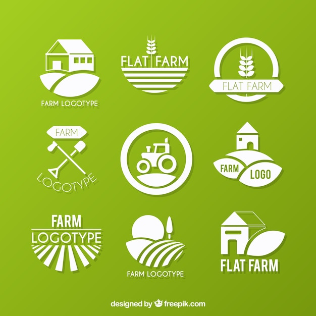 Ecologic farm logotype collection