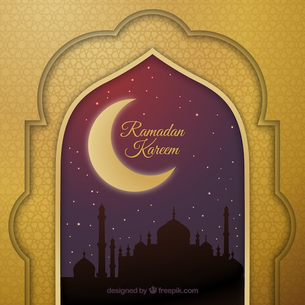 Elegant and golden ramadan background