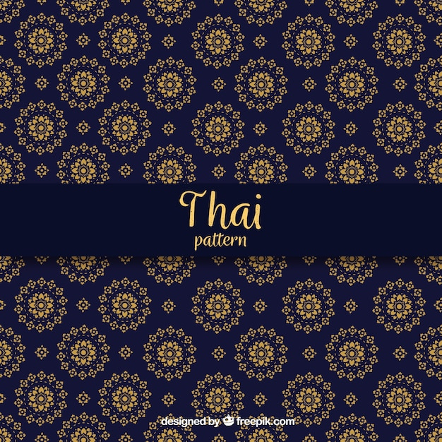 Elegant dark blue thai pattern