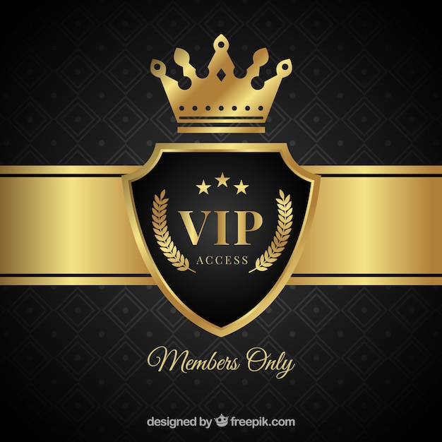 Elegant vip shield background with crown