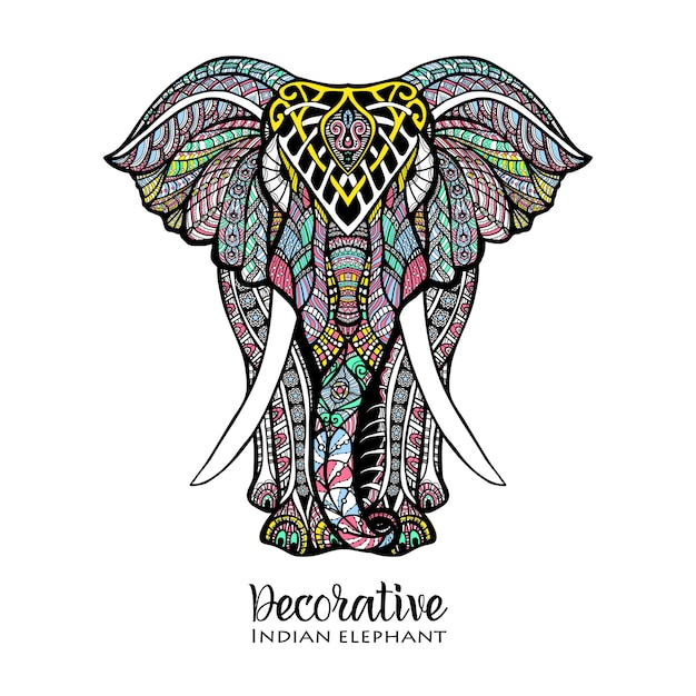 Elephant Colored Illustration