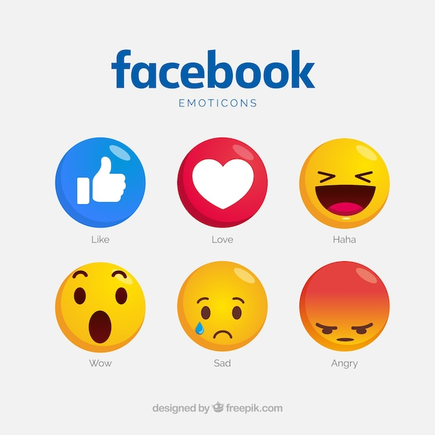 Facebook emoticons collection with different faces