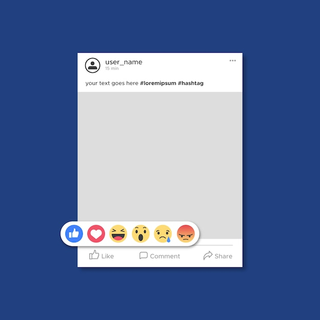 Facebook post template with emoticons