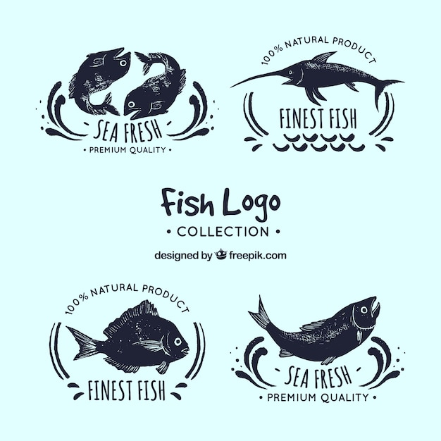 Fish logos collection for companies branding