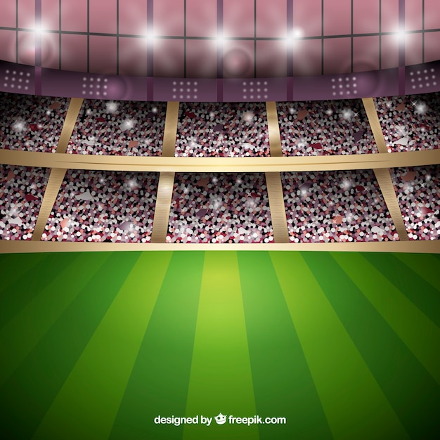 Football stadium background in realistic style