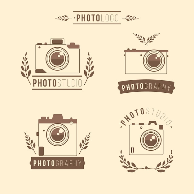 Four hand drawn camera logos